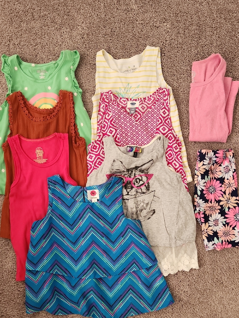 Kids Mixed Color Tank Bundle - Assorted Girls Shirts